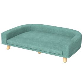 Dog Sofa Couch Bed with Washable Cushion for Large Dogs, Cats, Green