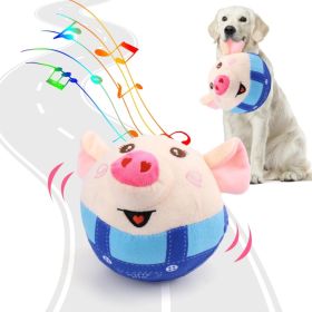Interactive Dog Toys Pig, Jumping Squeaky Dog Toys With Recording And Music Modes, Rechargeable Moving Dog Chew Toys