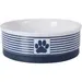 Bone Dry Porcelain Medium Stripe Paw Pet Bowl With Silicone Ring