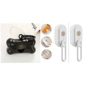 Cat Steam Brush Steamy Dog Brush 3 In 1 Electric Spray Cat Hair Brushes For Massage Pet Grooming Comb Hair Removal Combs Pet Products (Option: White  Set-USB)